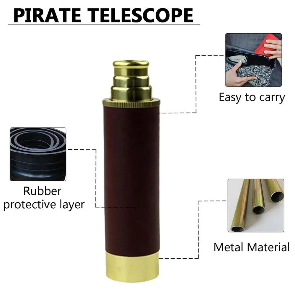 Hot Pirates of the Caribbean Telescope Monocular Telescope Optics Nautical Brass Spyglass Maritime Outdoor Camping New