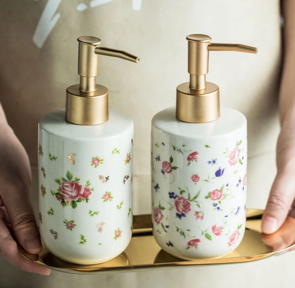 Rose Patterned Ceramic Hand Soap