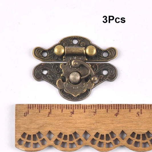 Vintage Brass Hardware Latch Hook Decorative Jewelry Box Hardware Wooden Boxes Furniture Buckle Clasp Lock Wood Case Hasp c2264