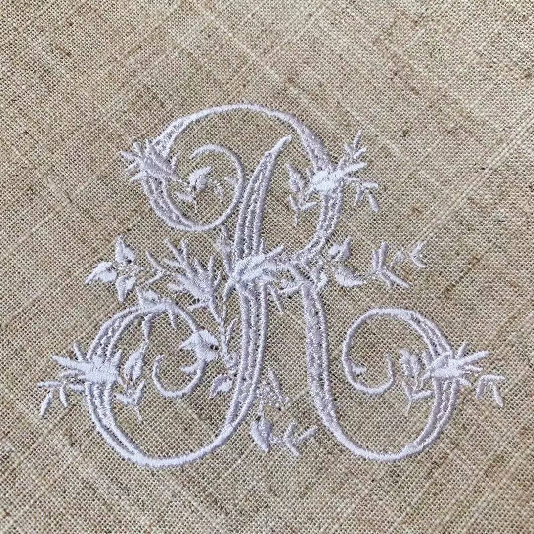 Victorian Monogrammed Embroidered Dinner Napkins/Placemats