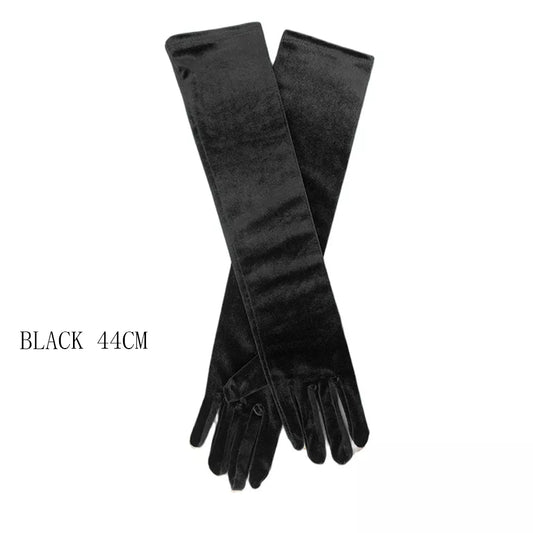 Multicolor 3 Lengths Noble Banquet Style Women Gold Velvet Long Dinner Dress Gloves Black Warm Elastic Driving Spring Autumn BK