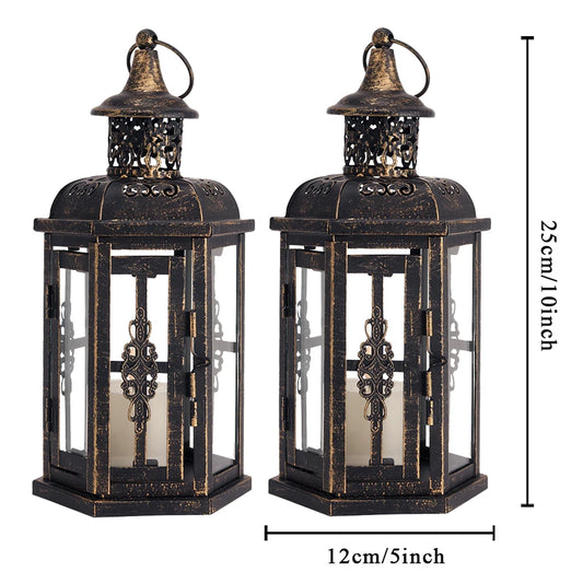 Vintage Nordic Candle Holder Lanterns Candles Aesthetic Hanging Lantern Iron Lantern Black Home Decor Wedding Room Decoration