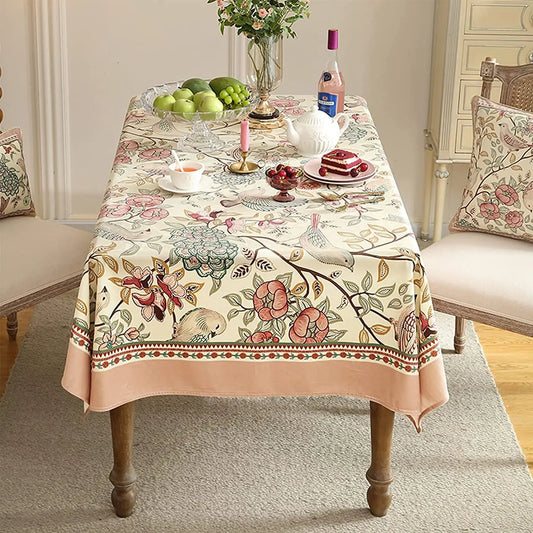 Spring Vintage Floral Tablecloth Waterproof Table Cover  Suitablefor Wedding Parties Dinners Kitchen Decoration Manteles De Mesa