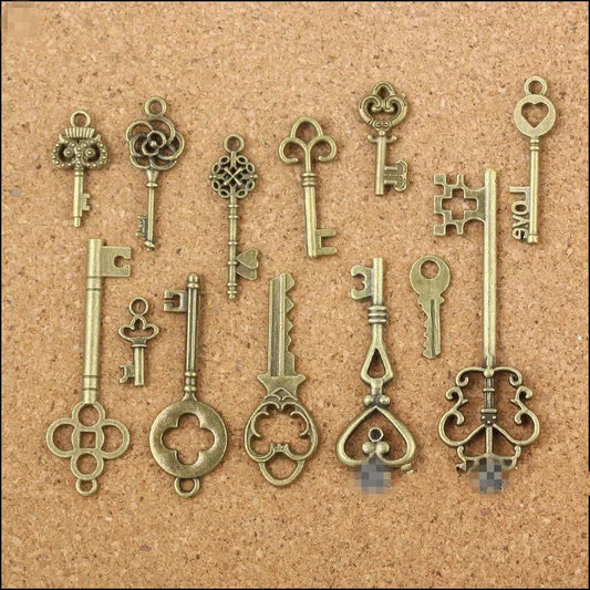 13 Assorted Antique Skeleton Keys