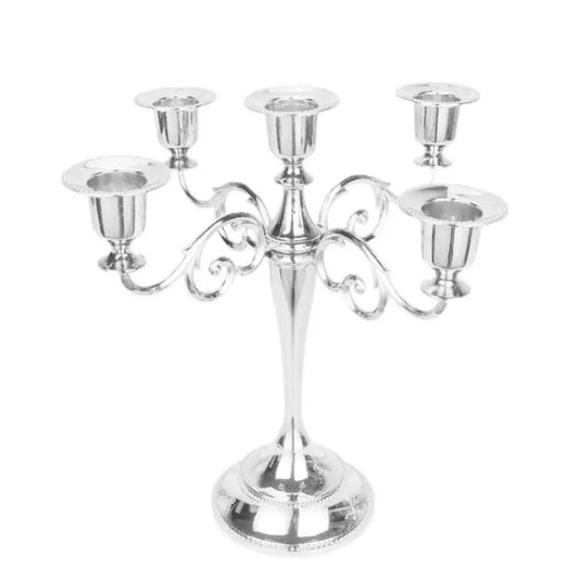 Metal Holder Candlestick Romantic 3/5-Arm Candle Dinner Holiday Wedding Decor