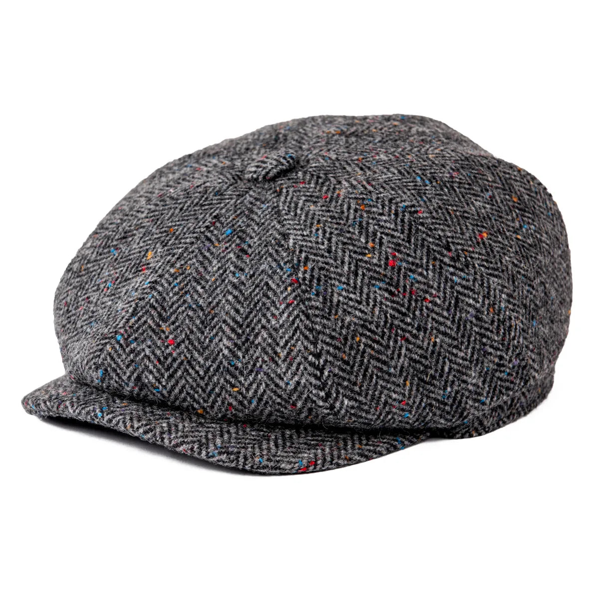 Wool Tweed Herringbone Cap